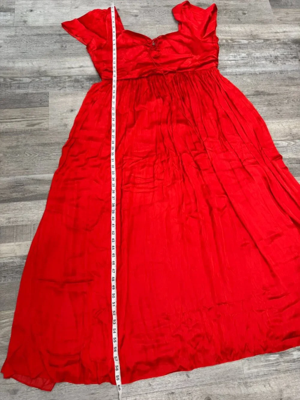 J Crew NWT Silky Red Maxi Dress Sweetheart Neck Flutter Slv Keyhole Size 22 J29